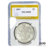 1897 Morgan Silver Dollar PGA MS64