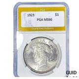 1923 Silver Peace Dollar PGA MS66