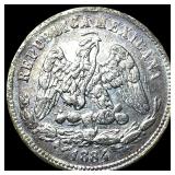 1884MoM Mexico Silver 25 Cenatvos