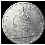 1877-S Seated Liberty Half Dollar ABOUT  UNCIRCUL