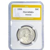1936 Arkansas Half Dollar PGA MS66+
