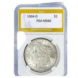 1904-O Morgan Silver Dollar PGA MS66