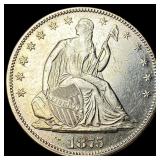 1875 Seated Liberty Half Dollar CLOSELY UNCIRCULAT