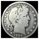 1908-S Silver Barber Half Dollar LIGHTLY  CIRCULA