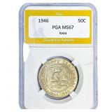 1946 Iowa Half Dollar PGA MS67