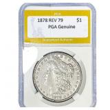 1878 REV 79 Morgan Silver Dollar PGA Genuine