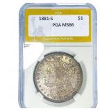 1881-S Morgan Silver Dollar PGA MS66