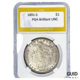 1891-S Morgan Silver Dollar PGA Brilliant UNC