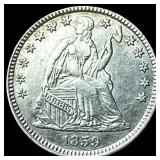 1859 Silver Half Dime CHOICE AU