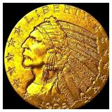 1908 Indian Head Half Eagle $5 Gold CLOSELY UNCIRC