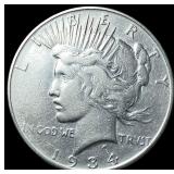 1934 Silver Peace Dollar NEARLY UNCIRCULATED