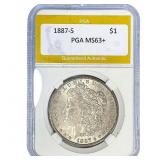 1887-S Morgan Silver Dollar PGA MS63+