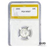 1943 Mercury Silver Dime PGA MS67