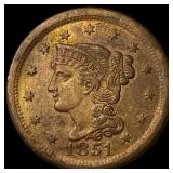 1851 Braided Hair Large Cent CLOSELY UNCIRCULATED
