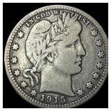 1915-S Silver Barber Quarter ABOUT UNCIRCULATED