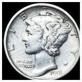 1918-D Silver Mercury Dime CLOSELY  UNCIRCULATED