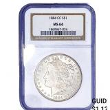 1884-CC Morgan Silver Dollar NGC MS64