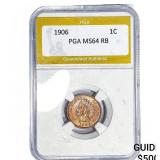 1906 Indian Head Cent PGA MS64 RB