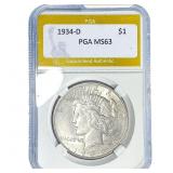 1934-D Morgan Silver Dollar PGA MS63