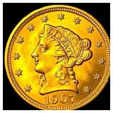 1907 Liberty Head Gold Quarter Eagle $2.50 UNCIRCU