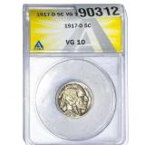 1917-D Buffalo Nickel ANACS AU25