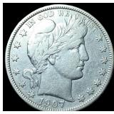 1907-D Silver Barber Half Dollar ABOUT UNCIRCULATE