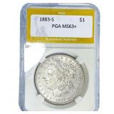 1883-S Morgan Silver Dollar PGA MS63+