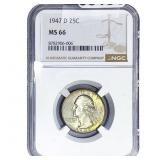 1947-D Washington Silver Quarter NGC MS66