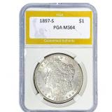 1897-S Morgan Silver Dollar PGA MS64