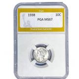 1938 Mercury Silver Dime PGA MS67