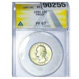 1950 Washington Silver Quarter ANACS PF67 PROOF