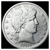 1894-S Silver Barber Half Dollar NEARLY  UNCIRCUL
