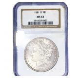 1881-O Morgan Silver Dollar NGC MS63