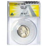 1951 Jefferson Nickel ANACS PF67 PROOF