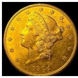 1904-S Gold $20 Liberty Head Double Eagle  UNCIRC
