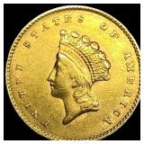 1855 Gold $1 Indian Princess Head Type 2 CHOICE AU