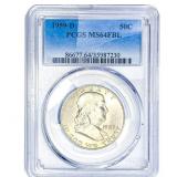 1959-D Franklin Half Dollar PCGS MS64 FBL
