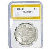 1904-O Morgan Silver Dollar PGA MS64