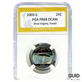 2005-S West Virginia Quarter PGA PR68 DCAM Toned