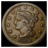 1852 Braided Hair Large Cent NEARLY  UNCIRCULATED