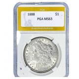 1888 Morgan Silver Dollar PGA MS63