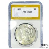1926 Silver Peace Dollar PGA MS63