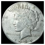 1934 Peace Silver Dollar NEARLY UNCIRCULATED