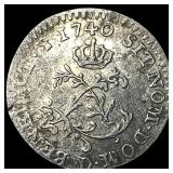 1740 France Silver 1 Sol (Louis XV) LIGHTLY CIRCUL