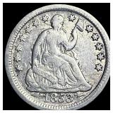 1853 Arrows Seated Liberty Half Dime NEARLY  UNCI
