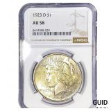 1923-D Silver Peace Dollar NGC AU58