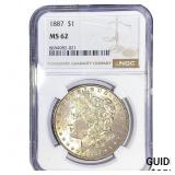 1887 Morgan Silver Dollar NGC MS62