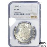 1880-S Morgan Silver Dollar NGC MS63