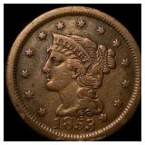 1853 Braided Hair Large Cent CLOSELY UNCIRCULATED