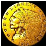 1914 Indian Head $2.50 Gold Quarter Eagle CLOSELY